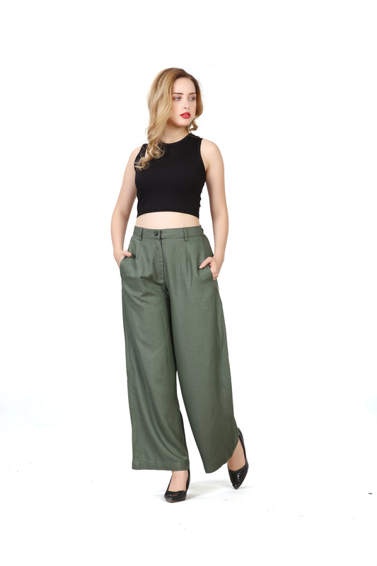 Baggy Style Korean Pant in Dusty Green