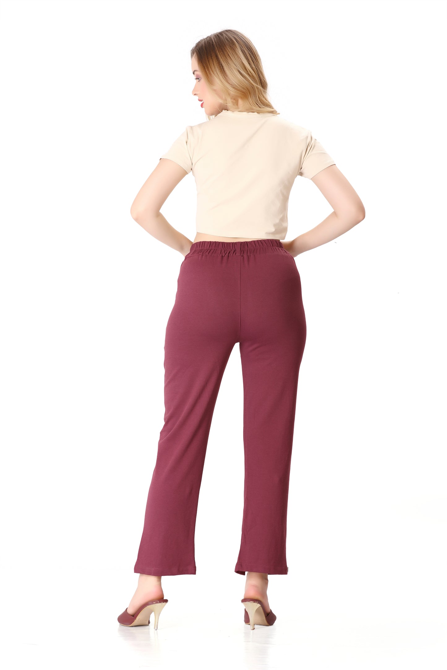 Soft Flex Pant ( Plum Maroon Color )