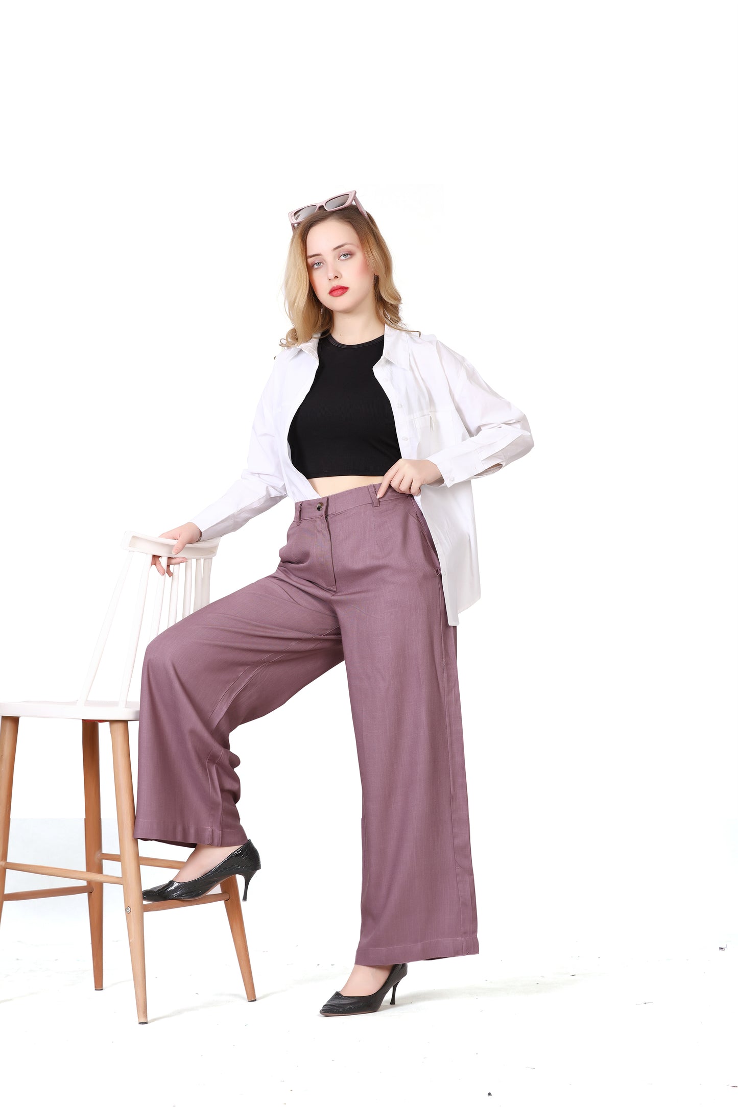 Baggy Style Korean Pant in Wine
