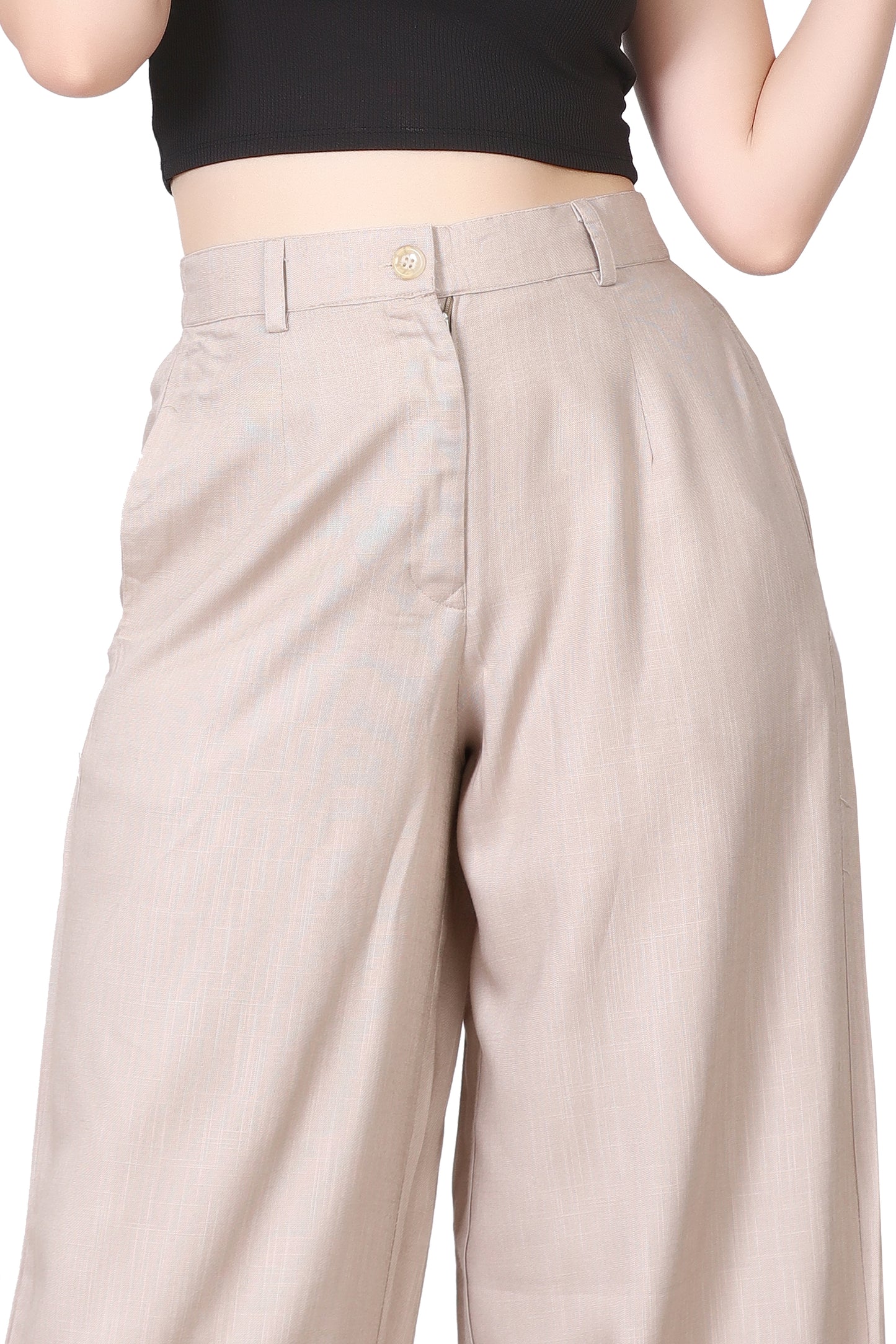 Baggy Style Korean Pant in Cream Beige