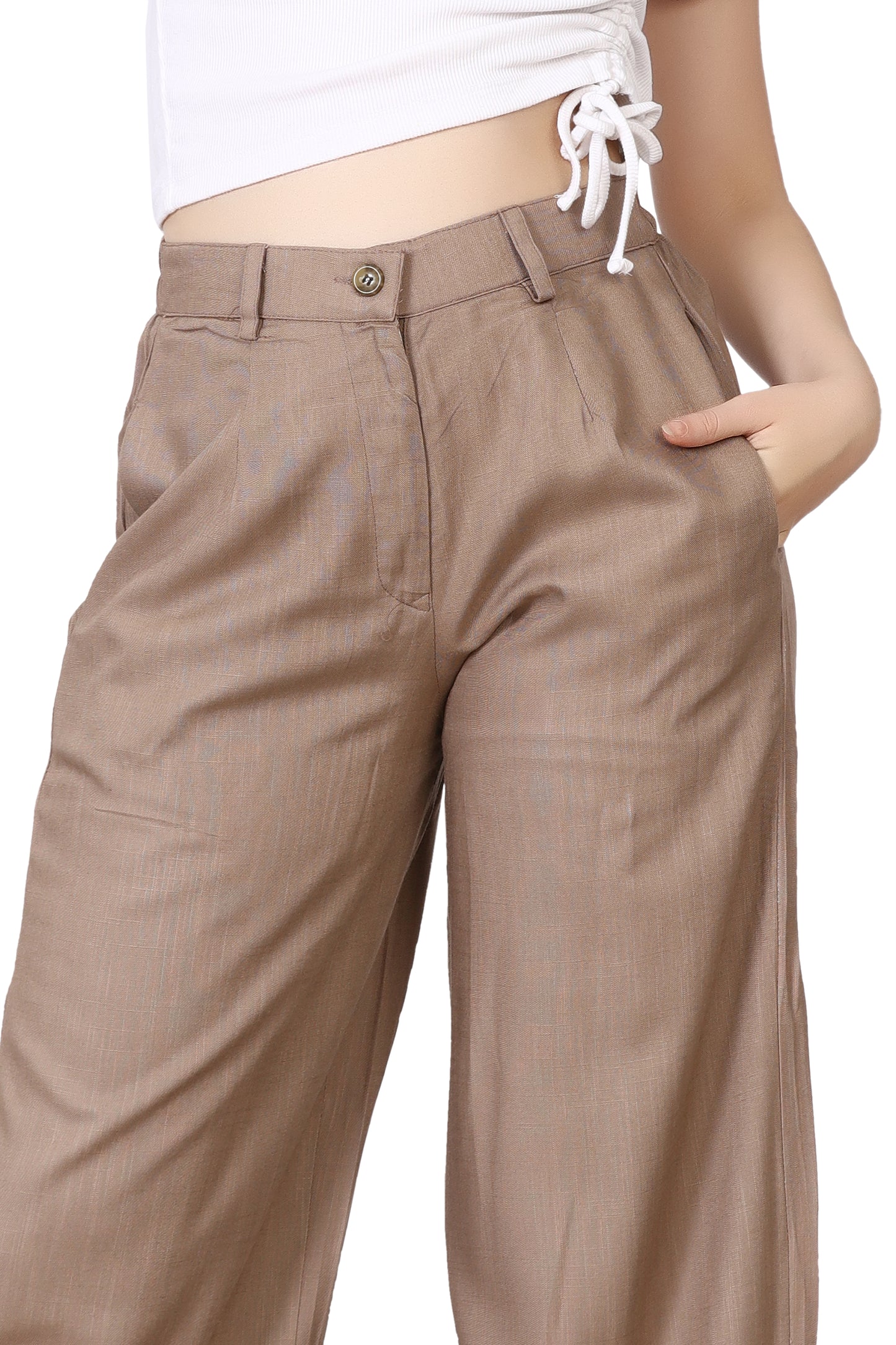 Baggy Style Korean Pant in Beige Brown
