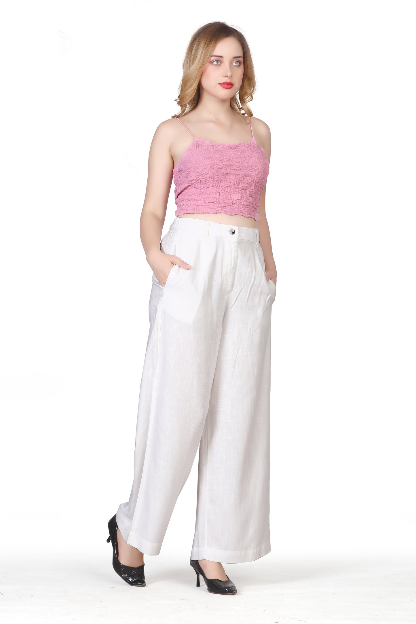 Baggy Style Korean Pant in White Color