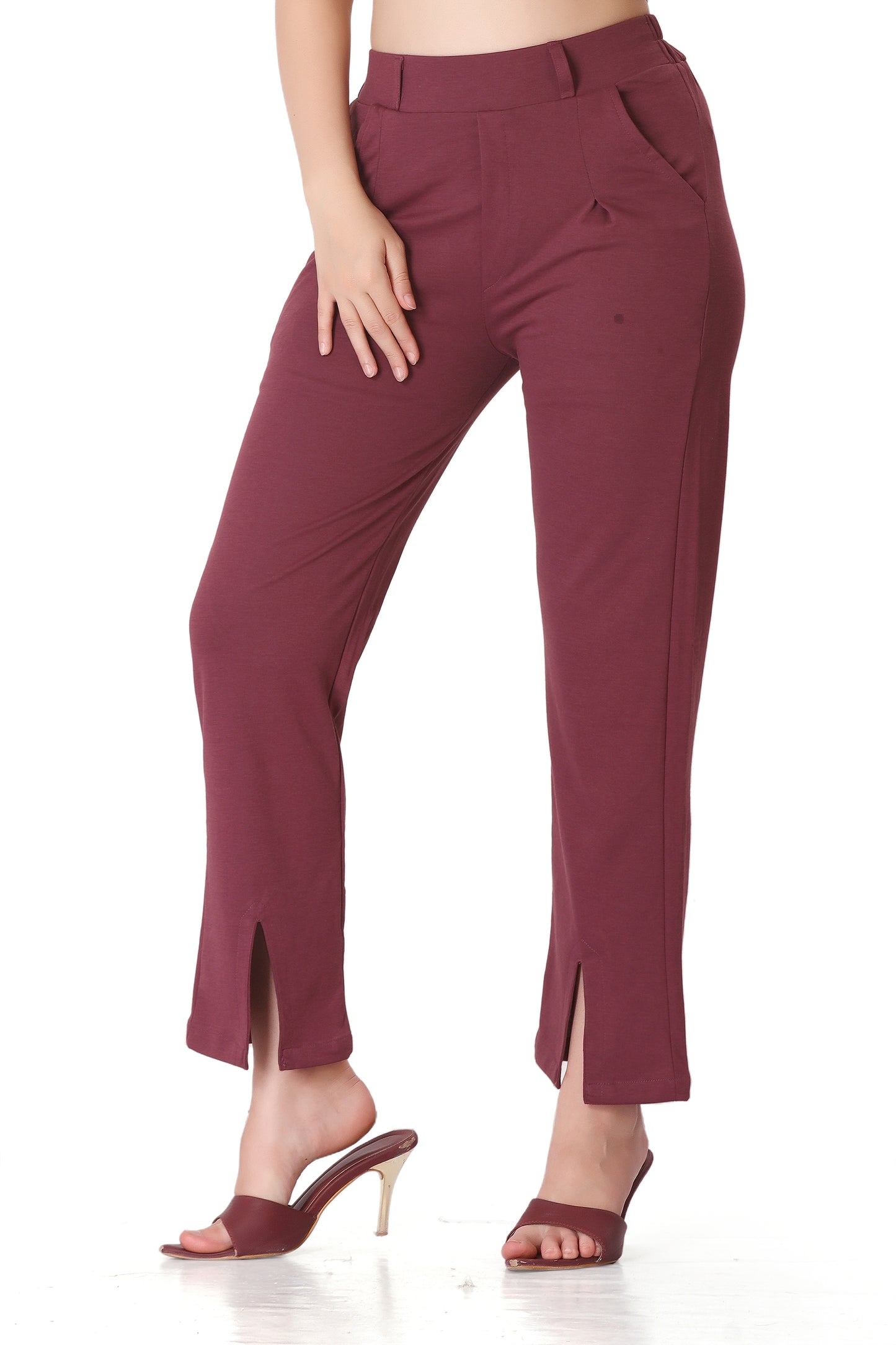 Soft Flex Pant ( Plum Maroon Color )