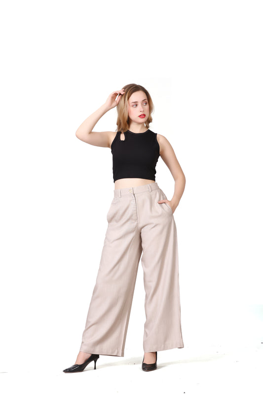 Baggy Style Korean Pant in Cream Beige
