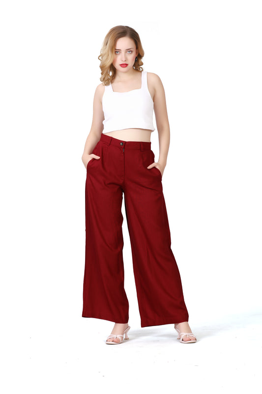 Baggy Style Korean Pant in Maroon