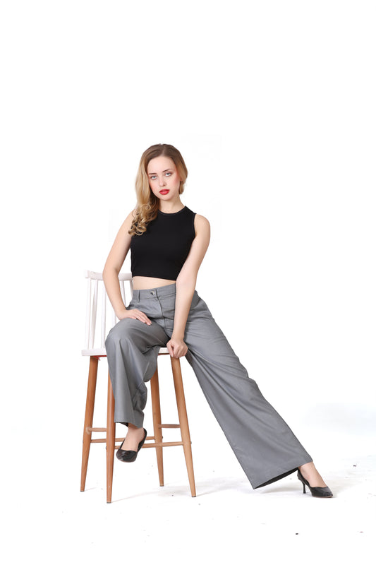 Baggy Style Korean Pant in Grey