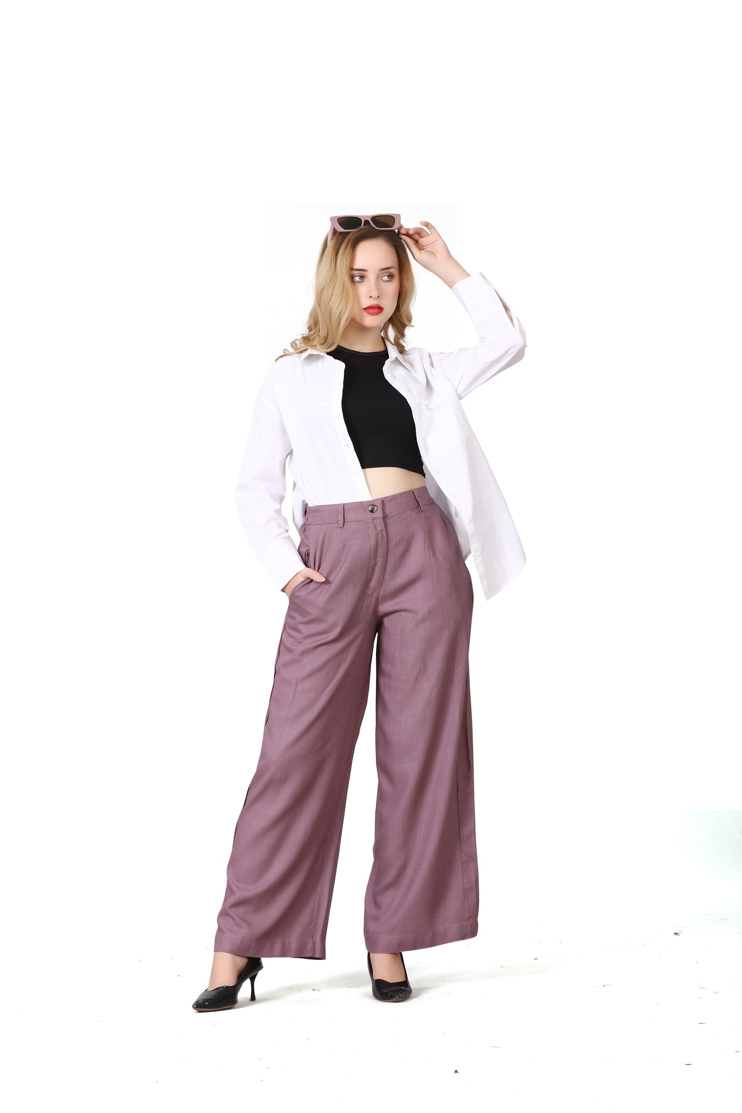 Baggy Style Korean Pant in Wine