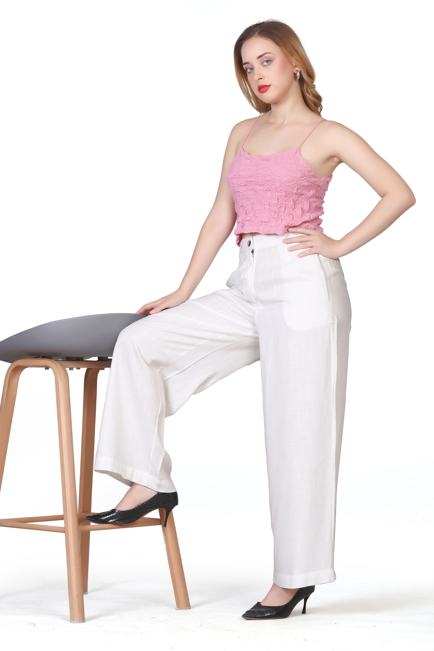 Baggy Style Korean Pant in White Color