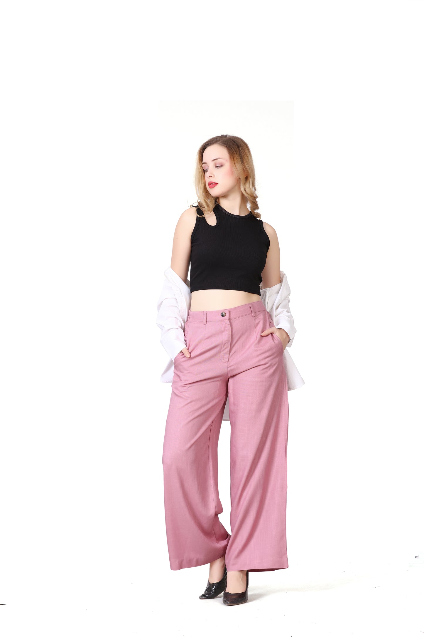 Baggy Style Korean Pant in Pink Color