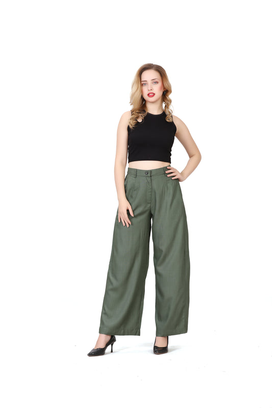 Baggy Style Korean Pant in Dusty Green