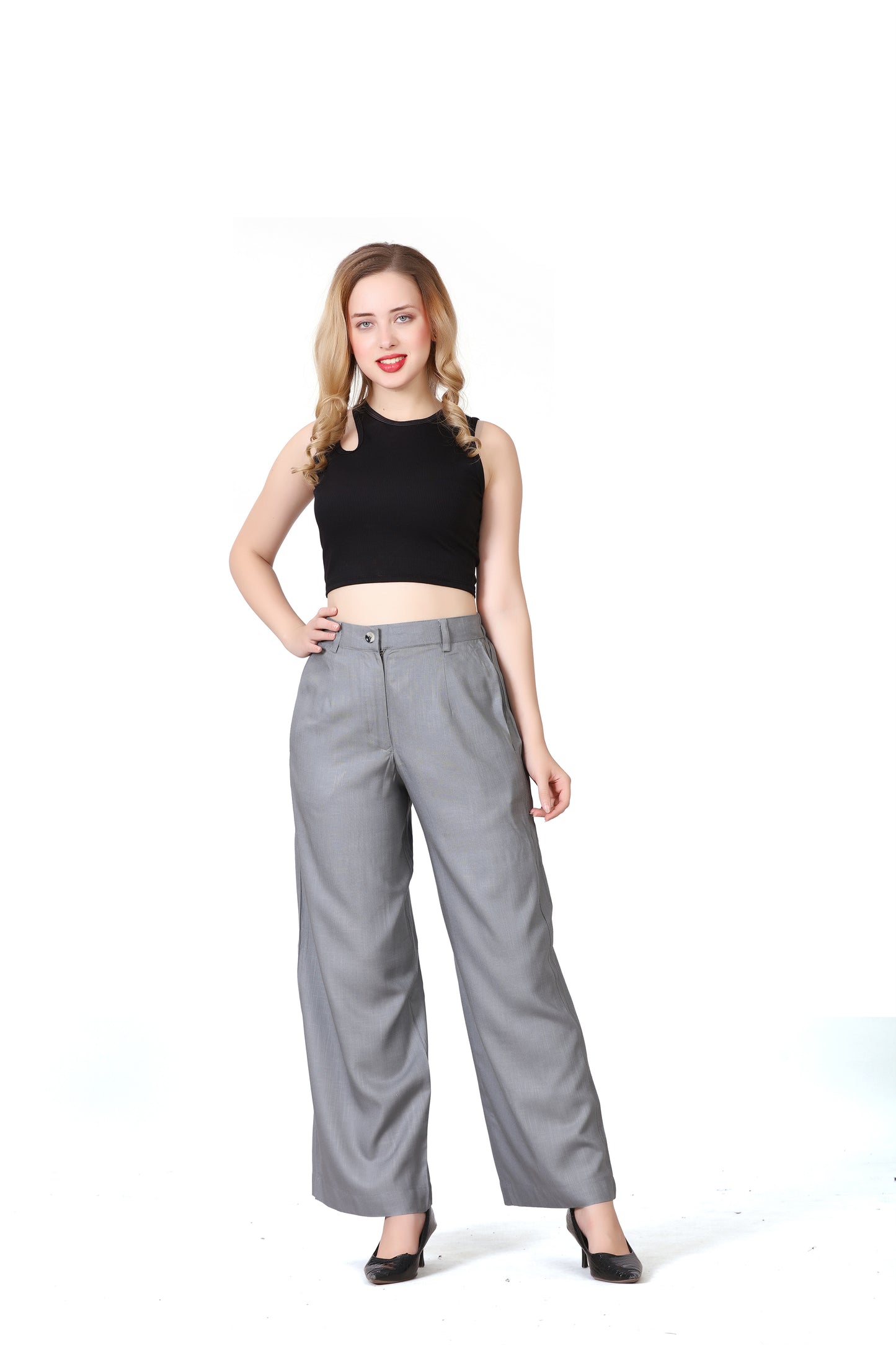 Baggy Style Korean Pant in Grey