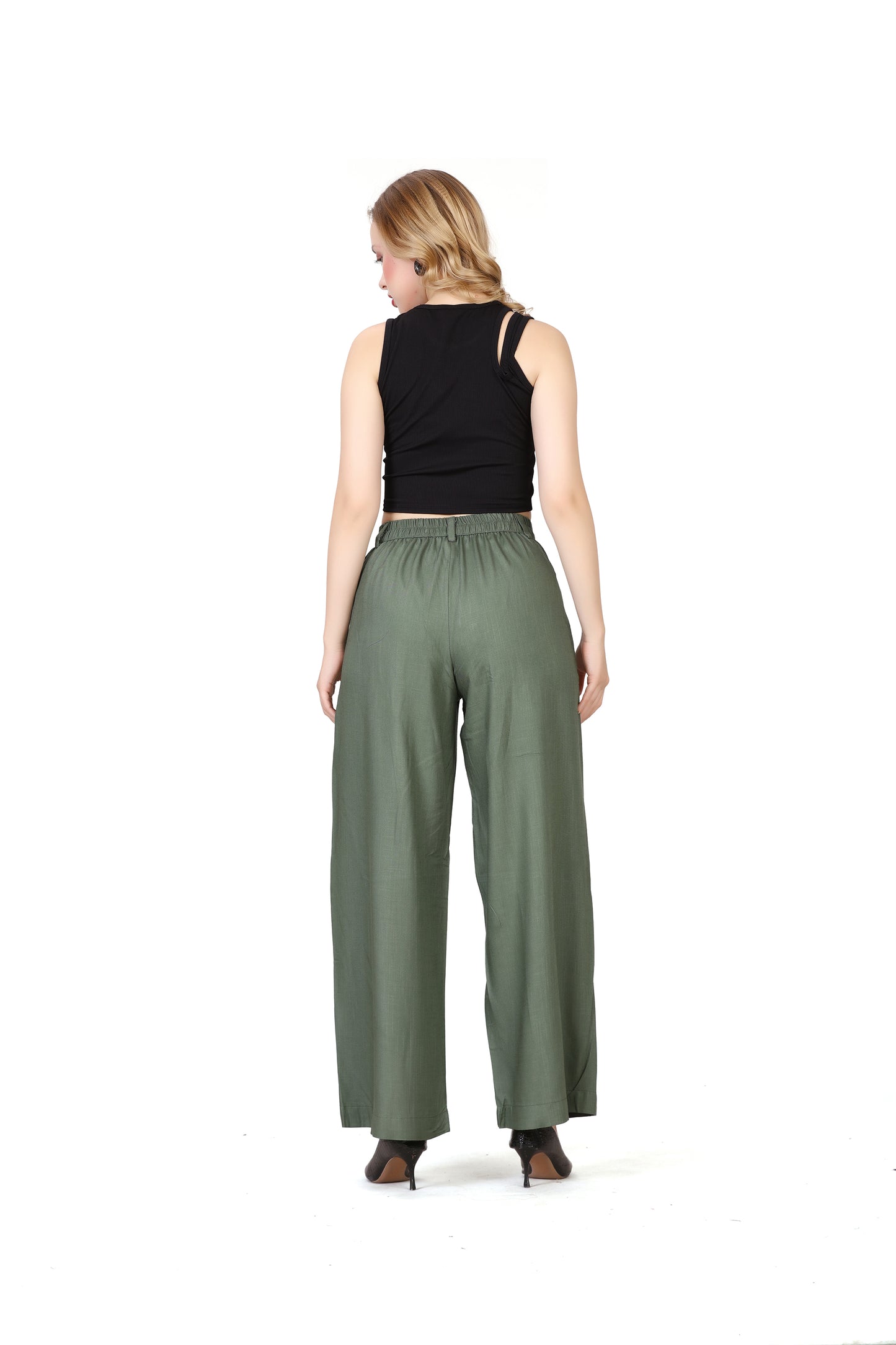 Baggy Style Korean Pant in Dusty Green