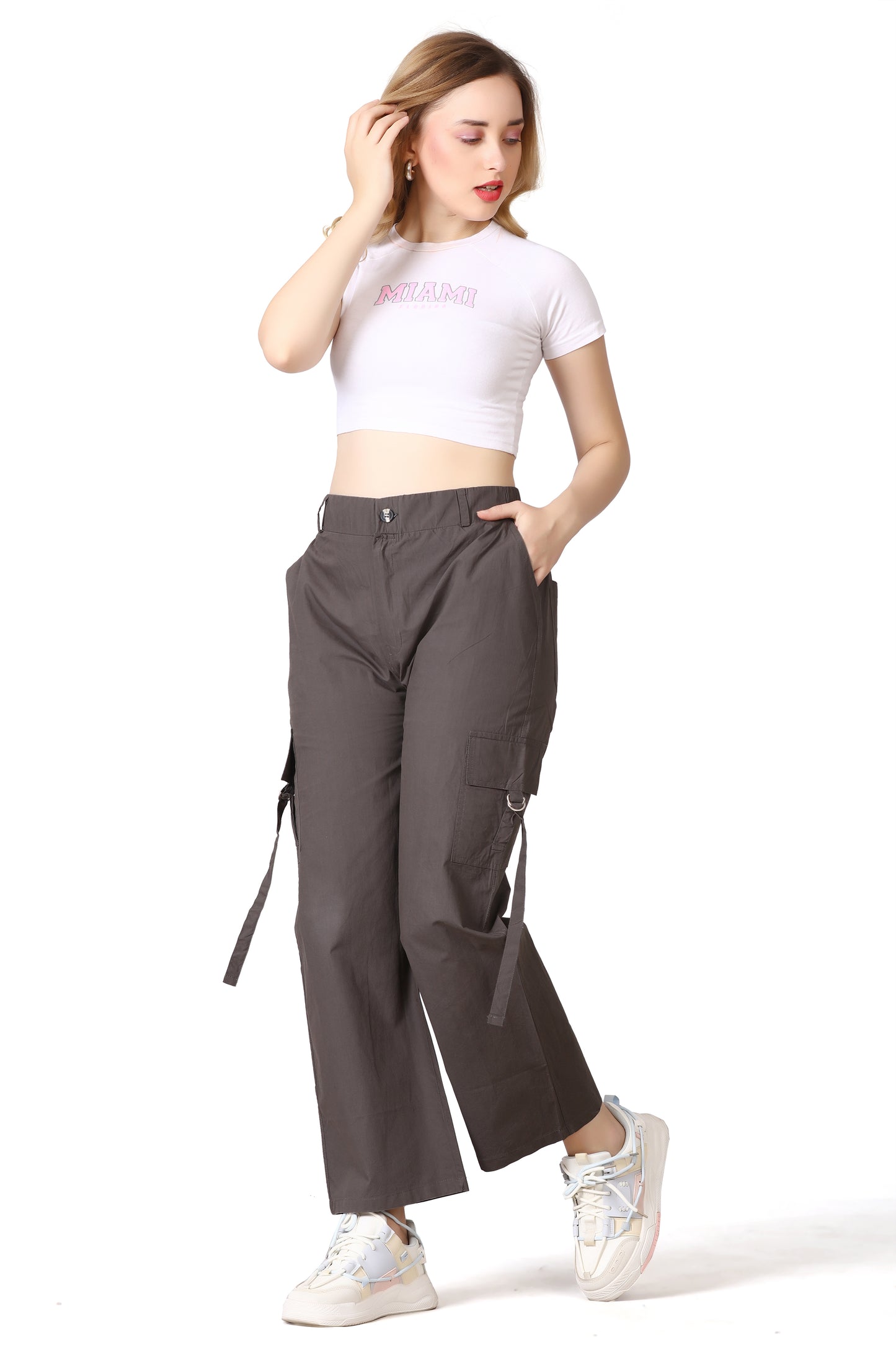 6 Pockets Cargo Pant (Brown Grey)