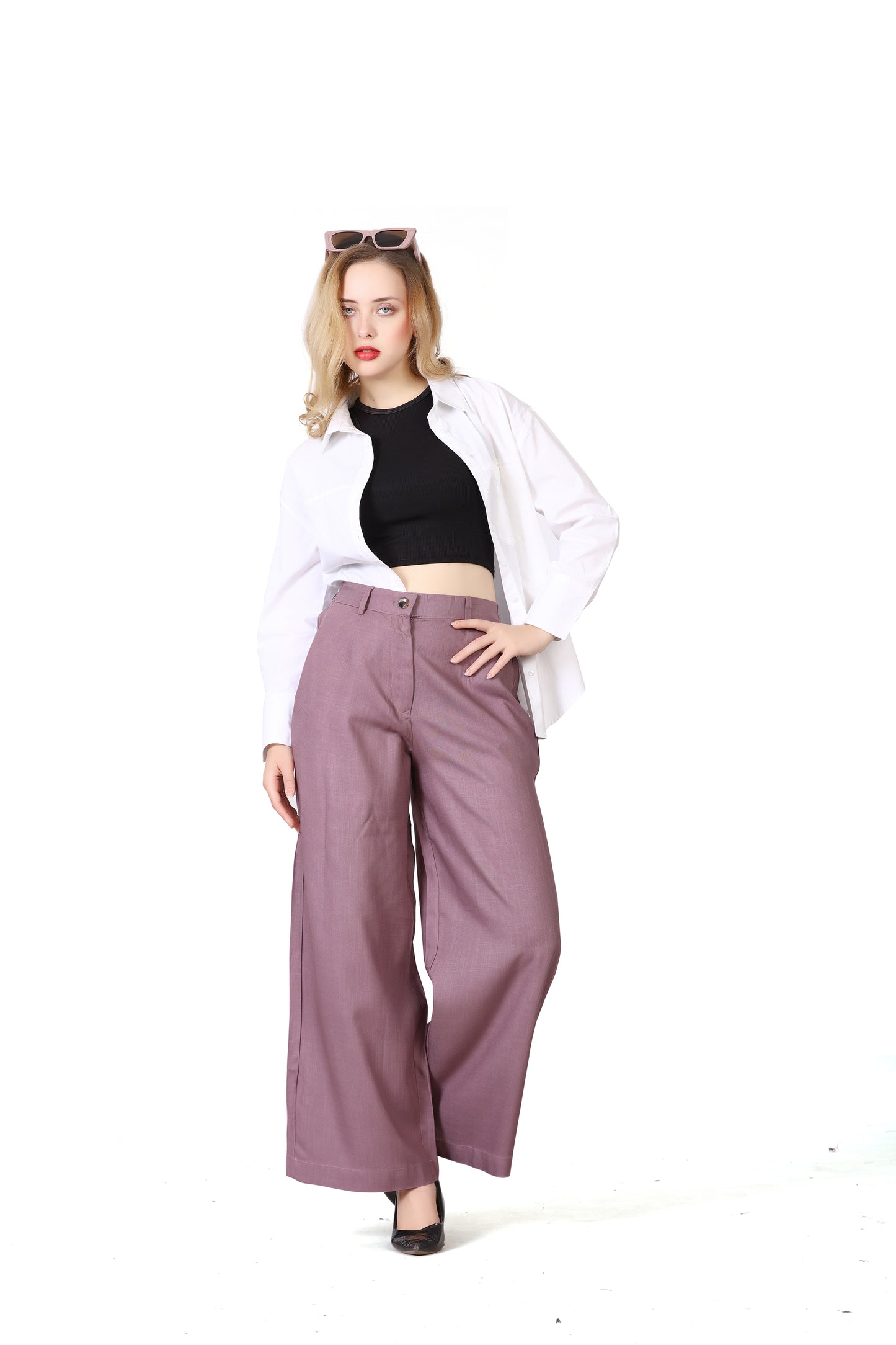 Baggy Style Korean Pant in Wine