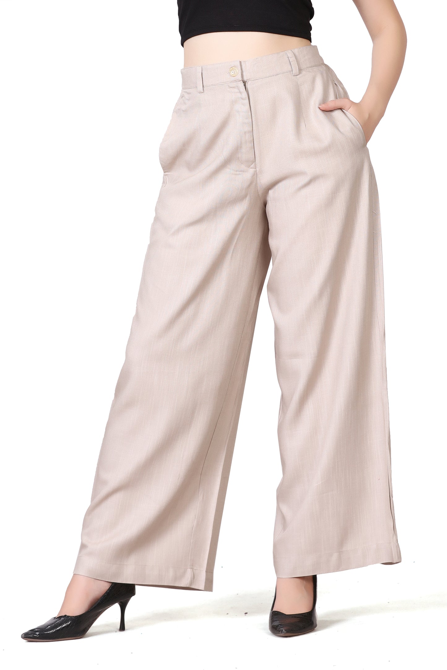 Baggy Style Korean Pant in Cream Beige