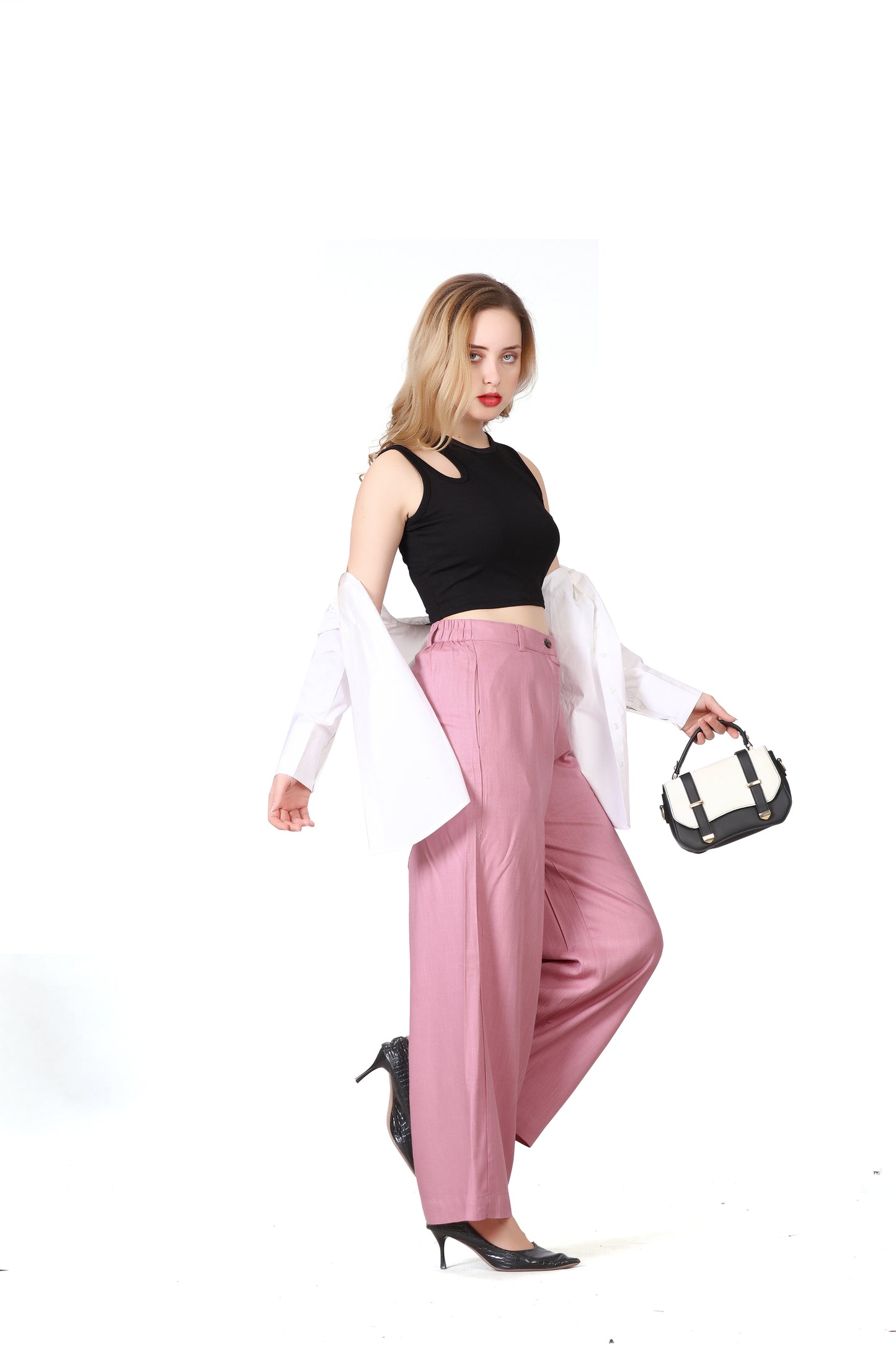 Baggy Style Korean Pant in Pink Color