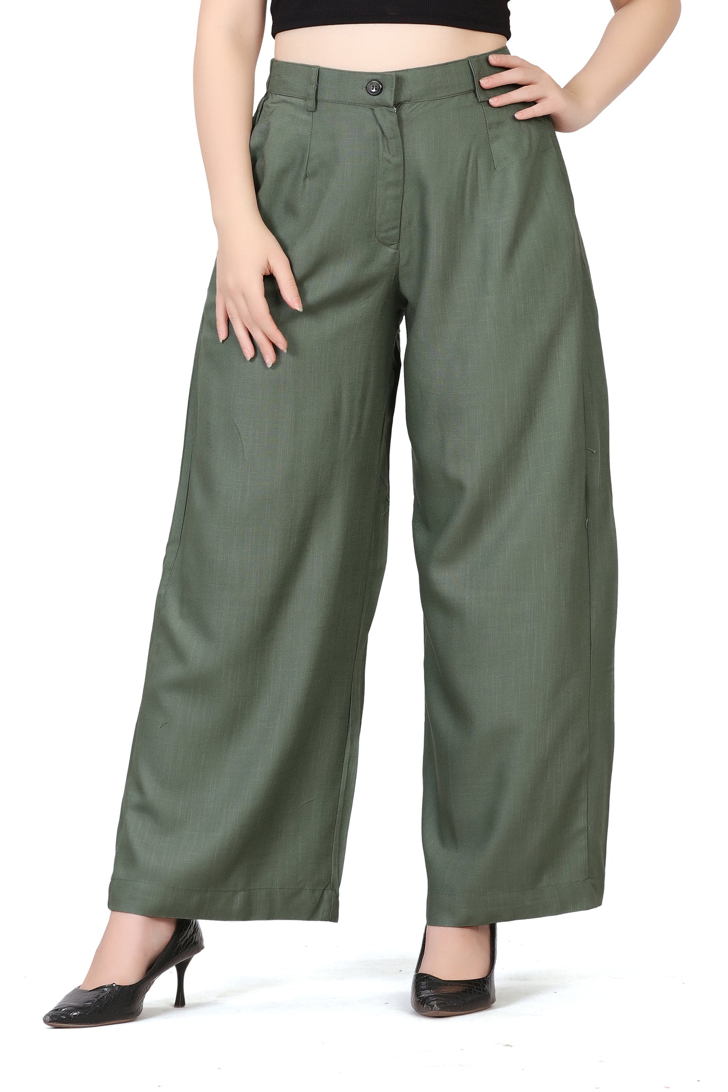 Baggy Style Korean Pant in Dusty Green